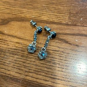 Black, grey, and silver dangly earrings
